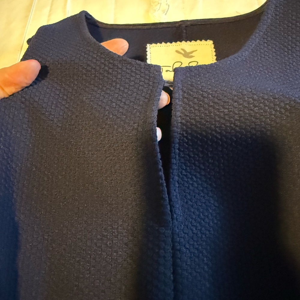 Tabitha Navy Dress with Gold Accents - Picture 9 of 13